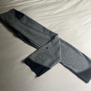 Lululemon cropped pants - grey with black mesh - size 6
